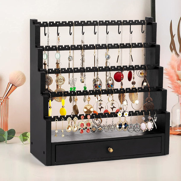 Latitude Run® Wood Jewelry Stand + Drawers Wayfair